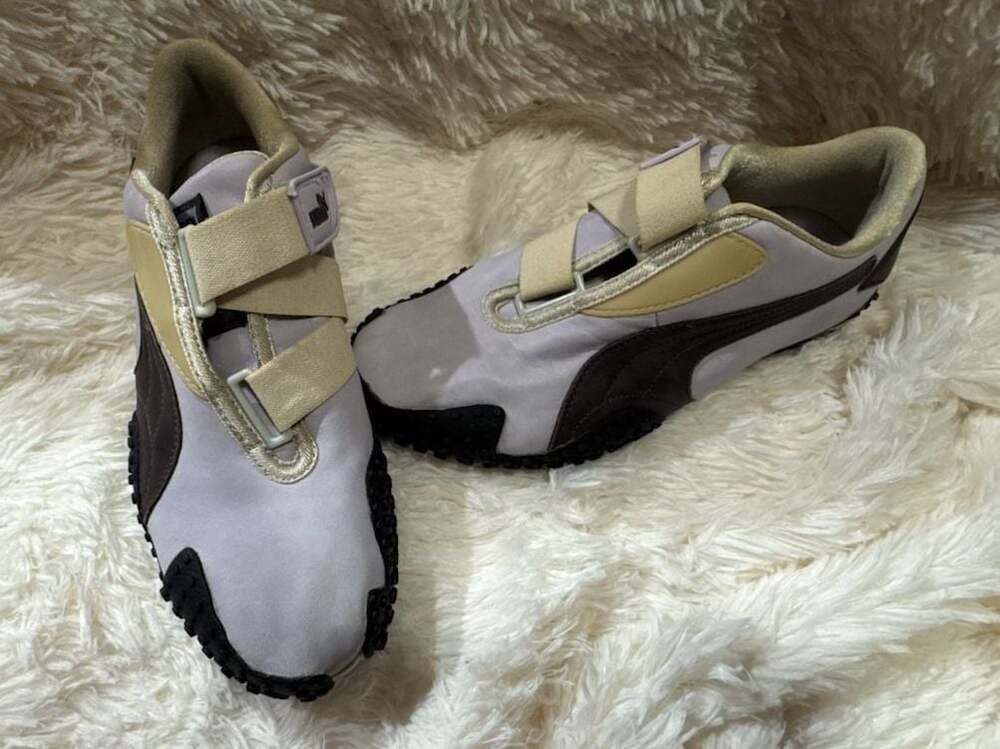 S3-795 Puma Mostro Velvet Dream Women's Sneakers in Lavender and Gold